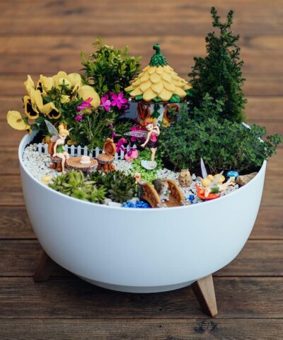 Mini ogród dla dzieci - zestaw Wróżki1- to zabawka do ogrodu, dekoracja w donicy.