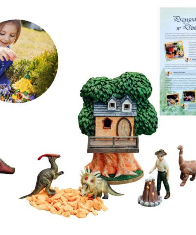 Zestaw Dinozaury - mini ogródek dla dzieci. Dzięki temu zestawowi stworzysz swój bajkowy mini ogród.