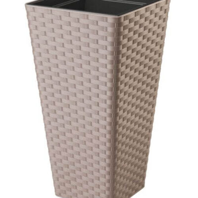 wysoka donica rattanowa kwadratowa