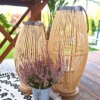 Lampion dekoracyjny boho bambusowy drewniany duży