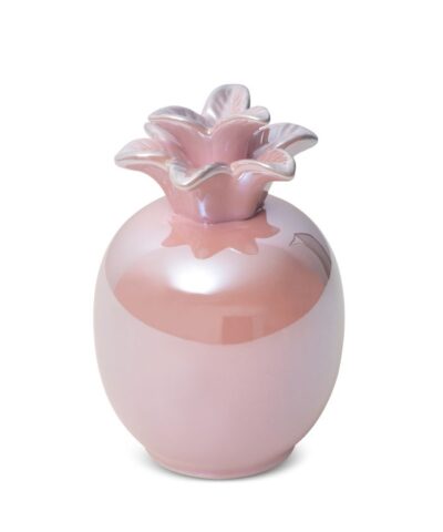 Figurka dekoracyjna ananas ceramiczny różowy to elegancka dekoracja do wnętrza.