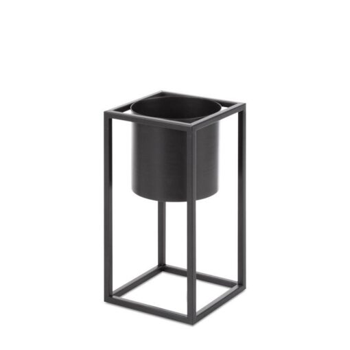 Donica metalowa loft na czarnym stojaku. Wysokość 30 cm.