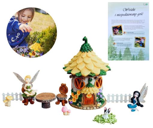 Mini ogród dla dzieci – zestaw Wróżki2 to zestaw do tworzenia wymarzonych mini ogrodów. Stworzony z pięknych bajkowych figurek.