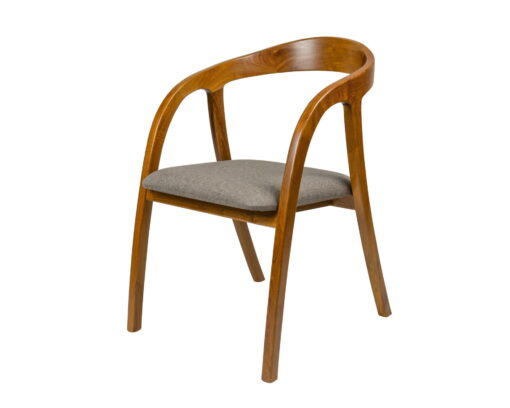Krzesło z drewna tekowego tapicerowane szare to gwarancja wygody i szyku w salonie.