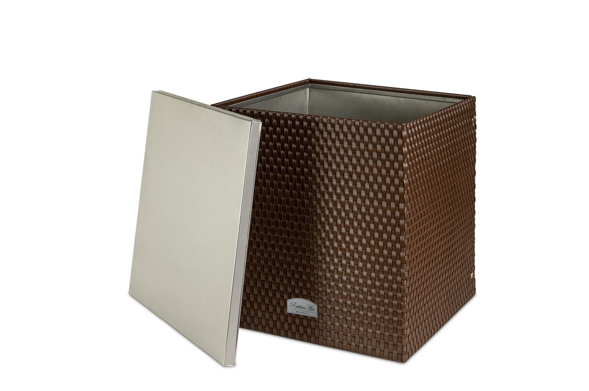 Kwadratowa donica ogrodowa 46 cm z podstawką technorattan - obrazek 7