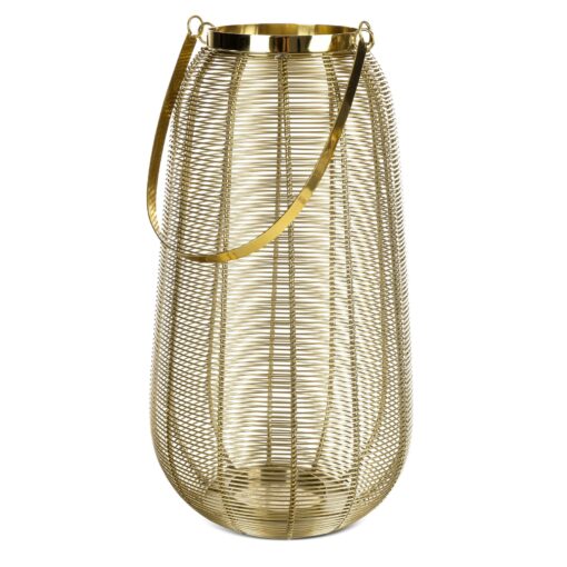 Lampion złoty dekoracyjny metalowy