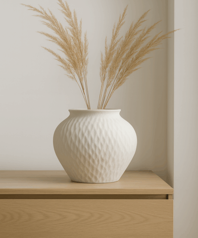 Alternative view of Wazon z Kamionki beżowy na kwiaty W 28 cm Solea