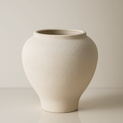 Wazon z kamionki beżowy ceramiczny