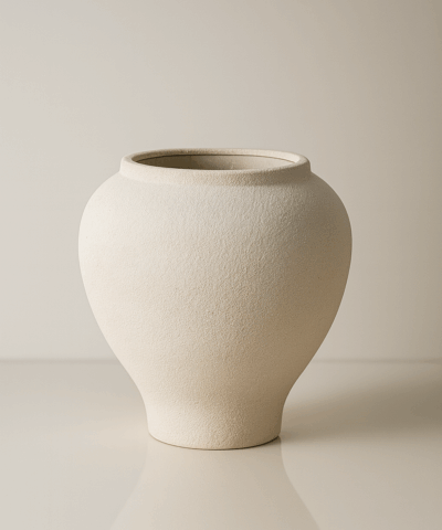 Wazon z kamionki beżowy ceramiczny