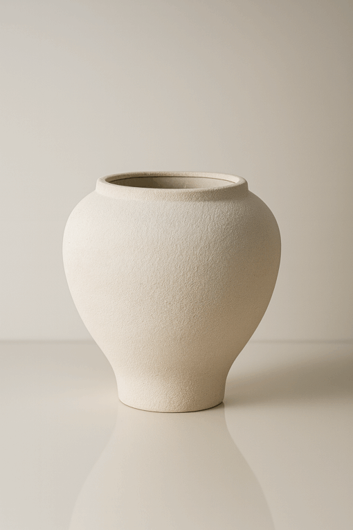 Wazon z kamionki beżowy ceramiczny