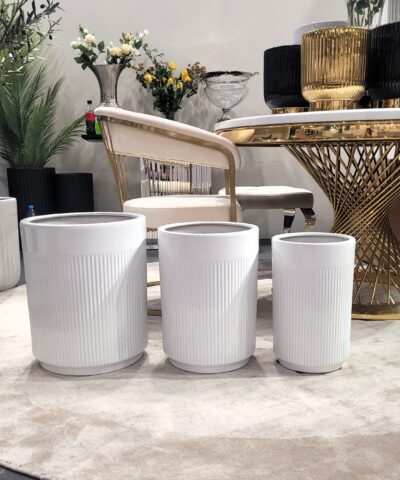 Alternative view of Białe donice duże 3 szt. Luxe