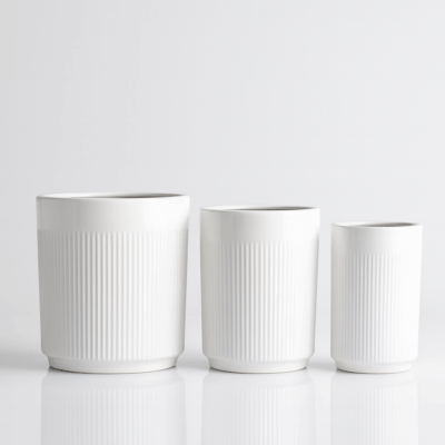 Białe donice duże 3 szt. Luxe