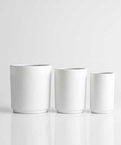 Białe donice duże 3 szt. Luxe