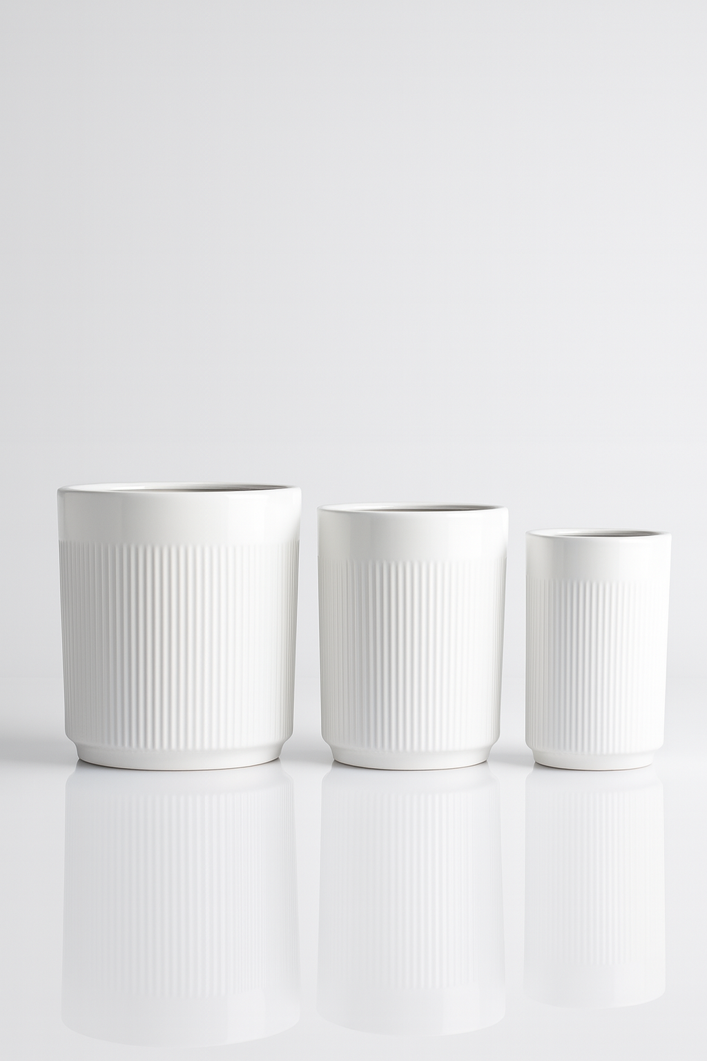 Białe donice duże 3 szt. Luxe