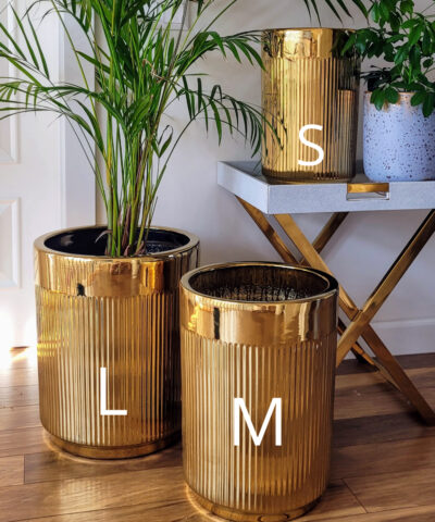 Złota donice duża połysk Luxe