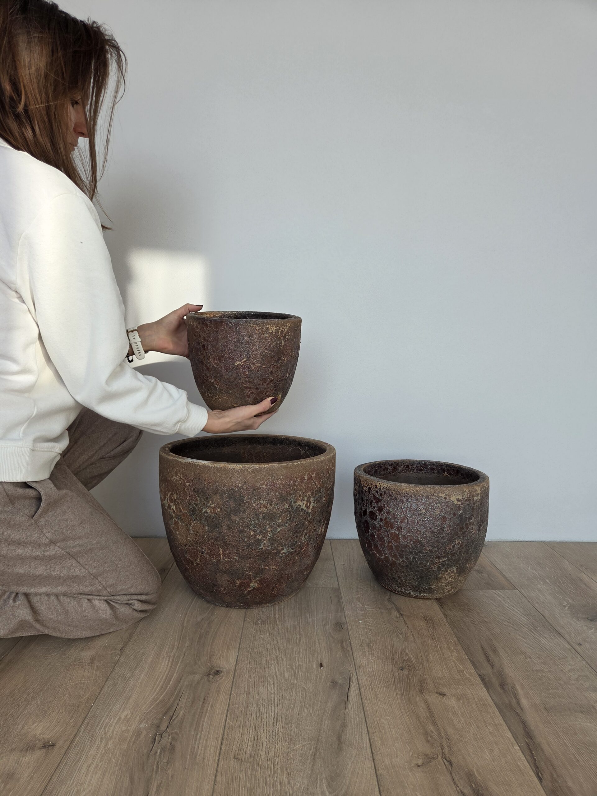 Donica efekt kamienia ceramiczna brązowa Atlantis - obrazek 12