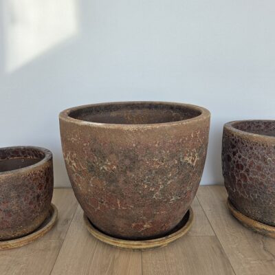 Donica efekt kamienia ceramiczna brązowa Atlantis - Thumbnail Image 8