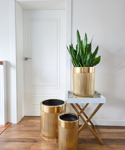 Alternative view of Donice złoto szczotkowane ryflowane 3 szt. Luxe