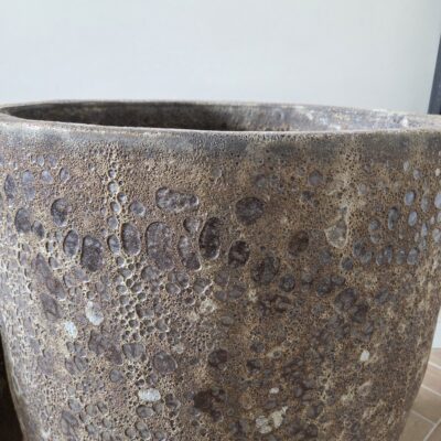 Wysoka donica ceramiczna ze strukturą, brązowa Atlantis - Thumbnail Image 5