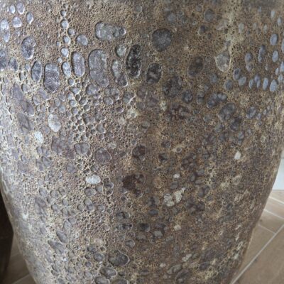 Wysoka donica ceramiczna ze strukturą, brązowa Atlantis - Thumbnail Image 6