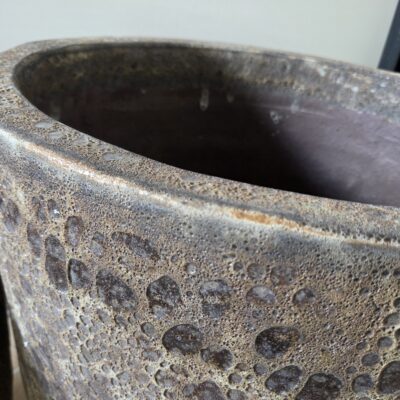 Wysoka donica ceramiczna ze strukturą, brązowa Atlantis - Thumbnail Image 7
