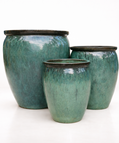 VERONA-Donica ceramiczna szkliwiona XXL zielona