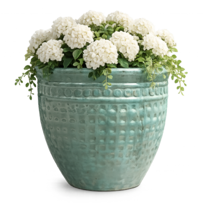 Donica ceramiczna z ozdobnym rantem, turkusowa Verde - Thumbnail Image 7