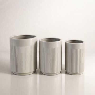 Donice kaszmirowe ryflowane 3 szt. Luxe