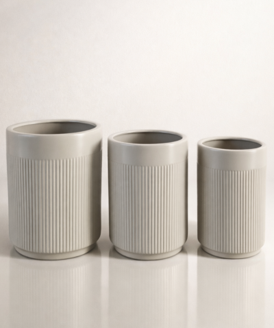 Donice kaszmirowe ryflowane 3 szt. Luxe