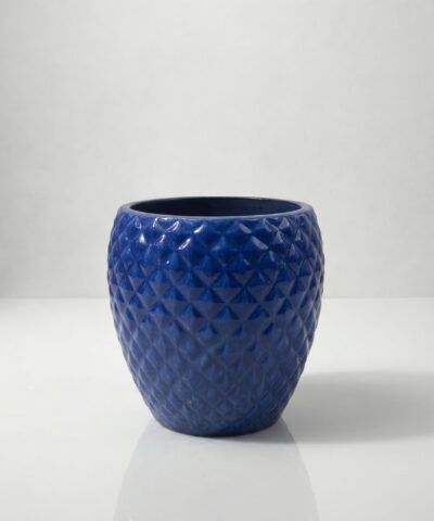 Donica ceramiczna duża szkliwiona niebieska Azura Diamond - 60x63 cm