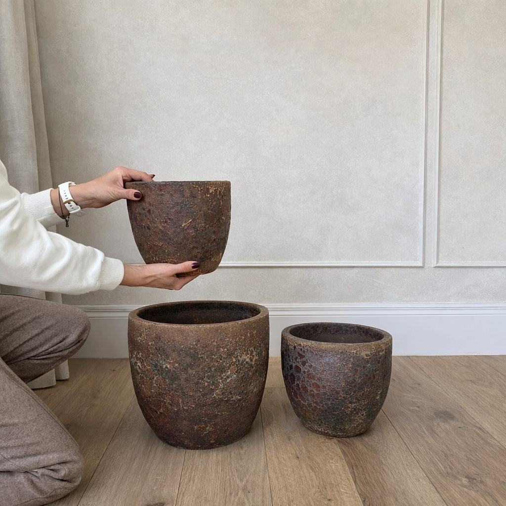 Donica efekt kamienia ceramiczna brązowa Atlantis - obrazek 3