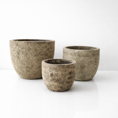 Atlantis- ceramiczna donica kamienna piaskowy beż