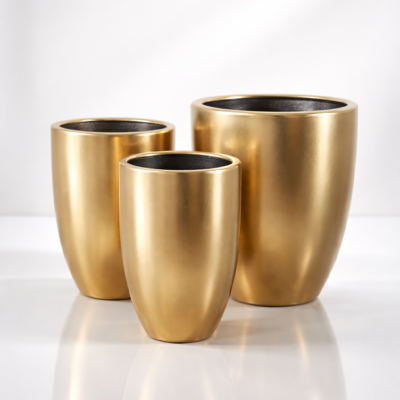 Donice złoto szczotkowane duże 3 szt. Aria