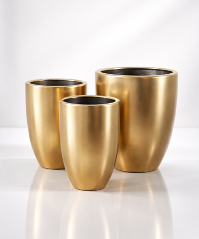 Donice złoto szczotkowane duże 3 szt. Aria