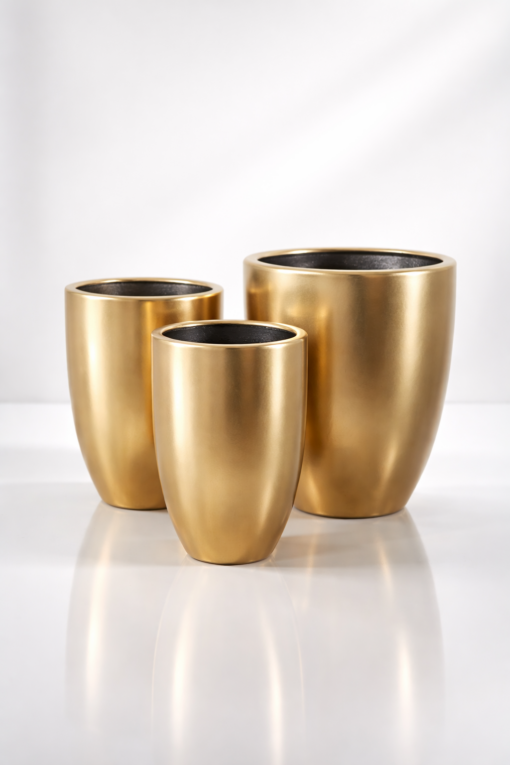 Donice złoto szczotkowane duże 3 szt. Aria