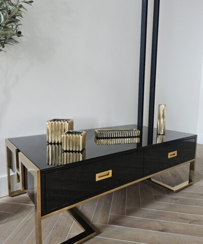 Alternative view of Złota ryflowana donica Deco Gold