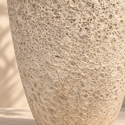 Wysoka donica ceramiczna ze strukturą Atlantis piaskowy beż (Kopia) - Thumbnail Image 6