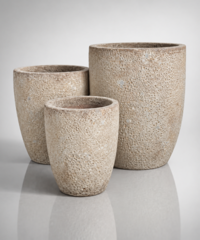 Wysoka donica ceramiczna ze strukturą Atlantis piaskowy beż (Kopia)